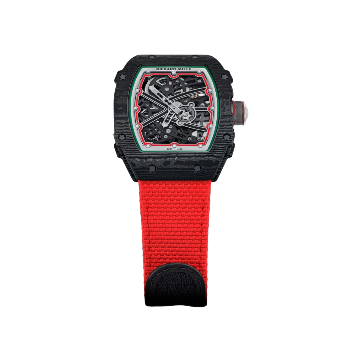 Richard Mille RM 67-02 Extra Flat Italien Carbon TPT Rot Grün Skelettzifferblatt 38mm Unisex Uhr