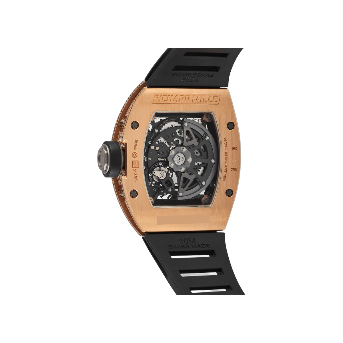 Richard Mille RM010 AH RG 玫瑰金镶钻边框镂空表盘