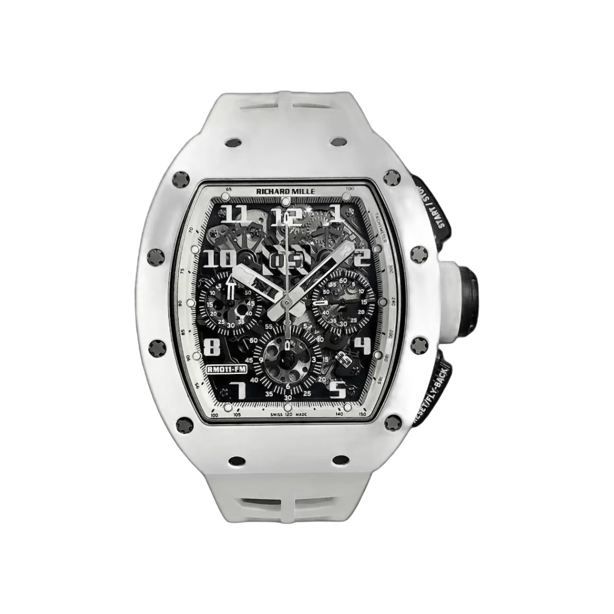 Richard Mille RM011 AO CA-ATZ USA N3 Automatic Flyback Chronograph Felipe Massa White Ghost America Edition 40mm Skeleton Dial Mens Watch