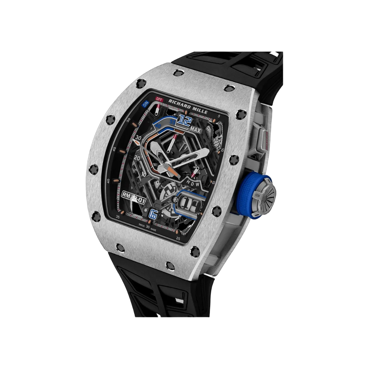 Richard Mille RM30-01 TI Automatic Winding with Declutchable Rotor Titanium 42mm Skeleton Dial Mens Watch