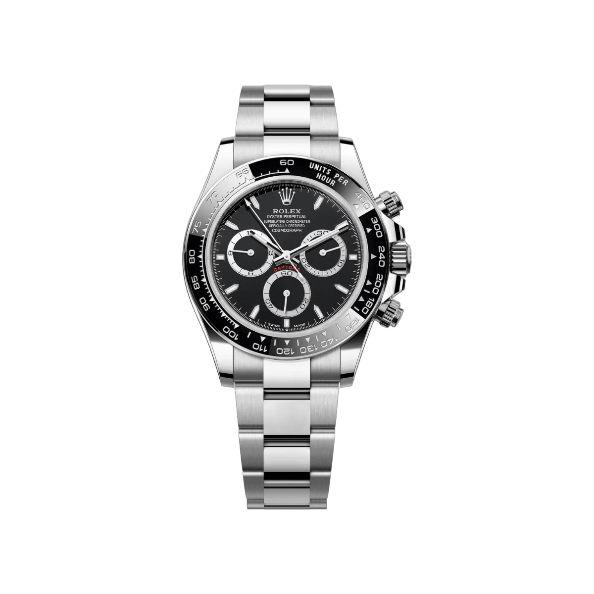 Rolex Cosmograph Daytona 126500LN-0002 Oystersteel إطارات عدادات متباينة مينا سوداء