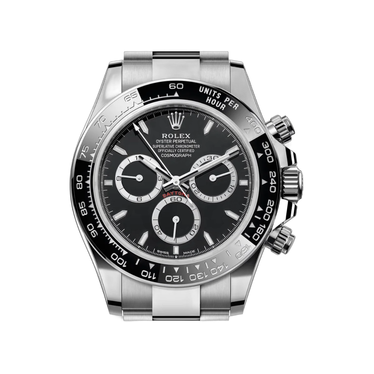 劳力士 Cosmograph Daytona 126500LN-0002 牡蛎钢对比计时环黑色表盘