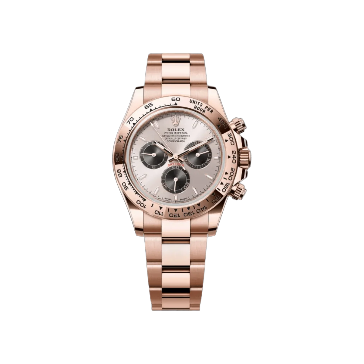 Rolex Cosmograph Daytona 126505-0003 Roségold Sundust-Zifferblatt mit schwarzen Totalisatoren