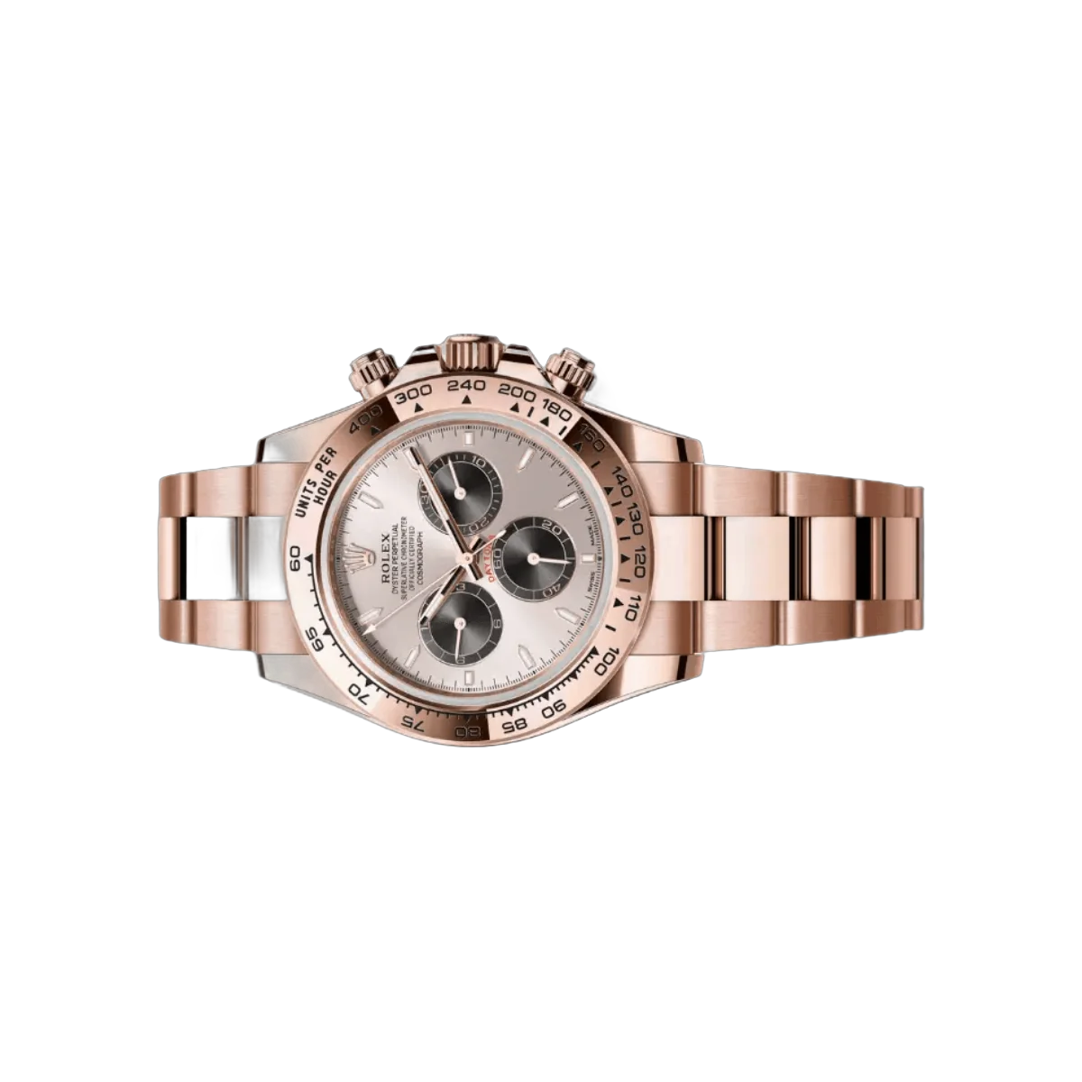 Rolex Cosmograph Daytona 126505-0003 Roségold Sundust-Zifferblatt mit schwarzen Totalisatoren