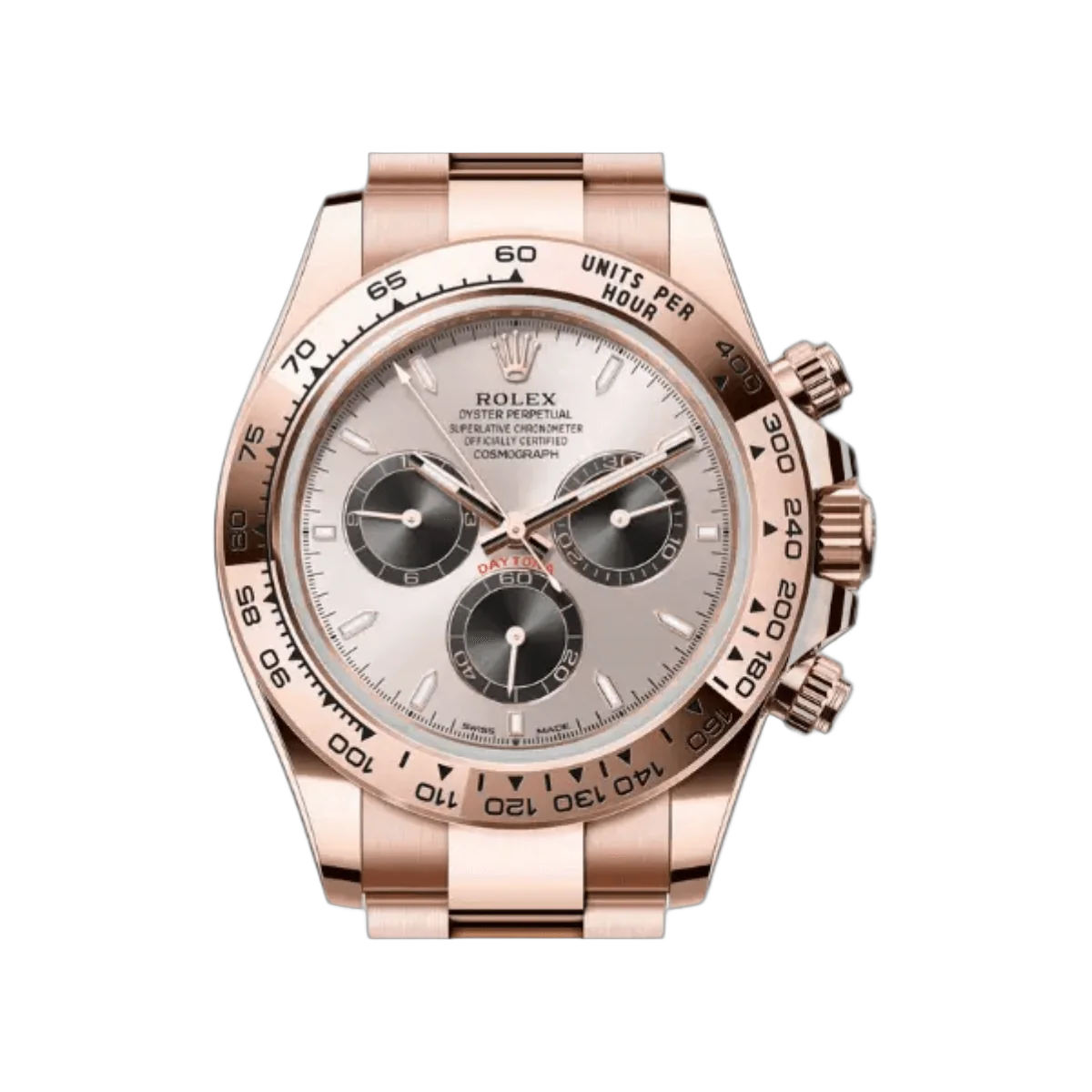 Rolex Cosmograph Daytona 126505-0003 Roségold Sundust-Zifferblatt mit schwarzen Totalisatoren