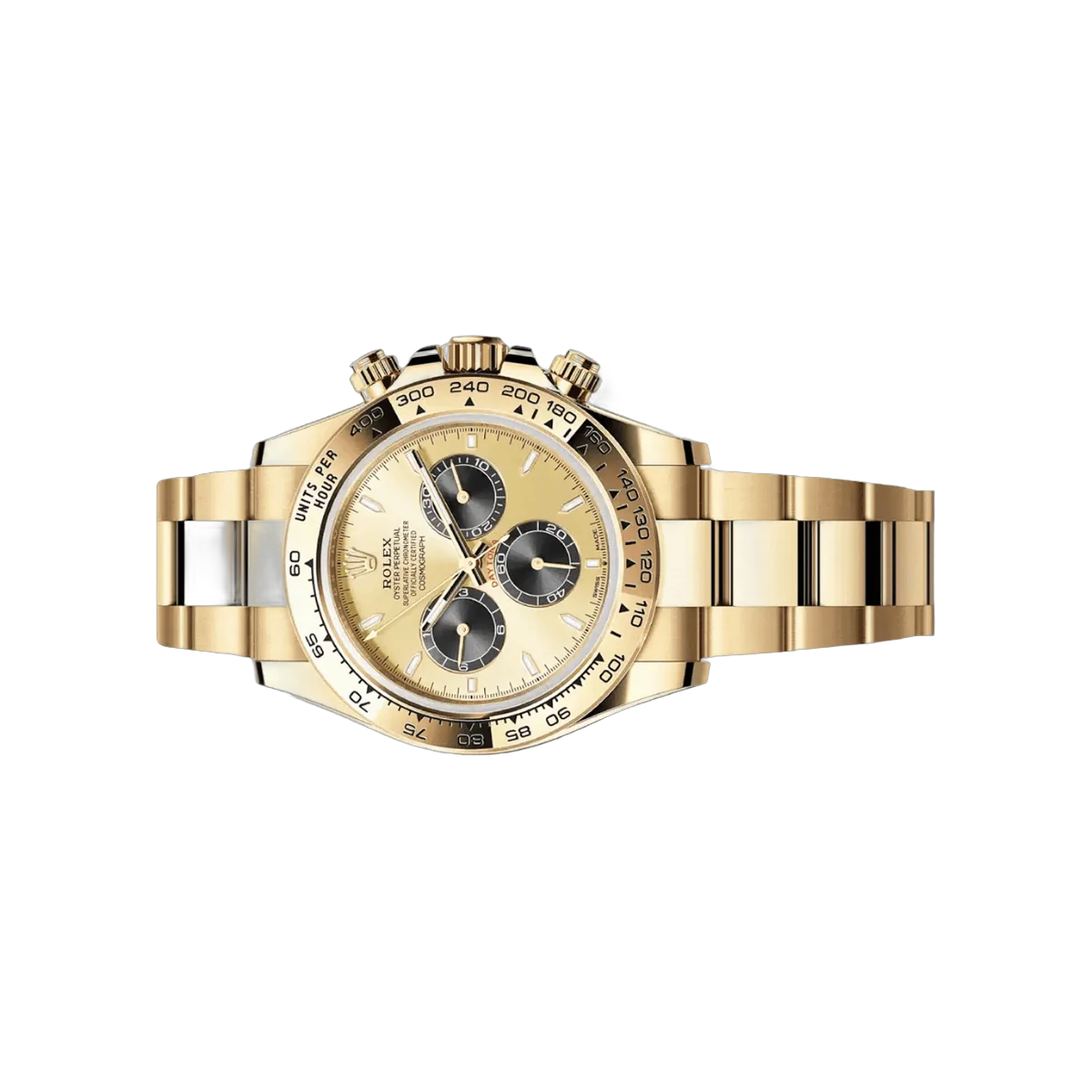 Rolex Cosmograph Daytona 126508-0006 Yellow Gold Oyster Bracelet Champagne Stick Dial