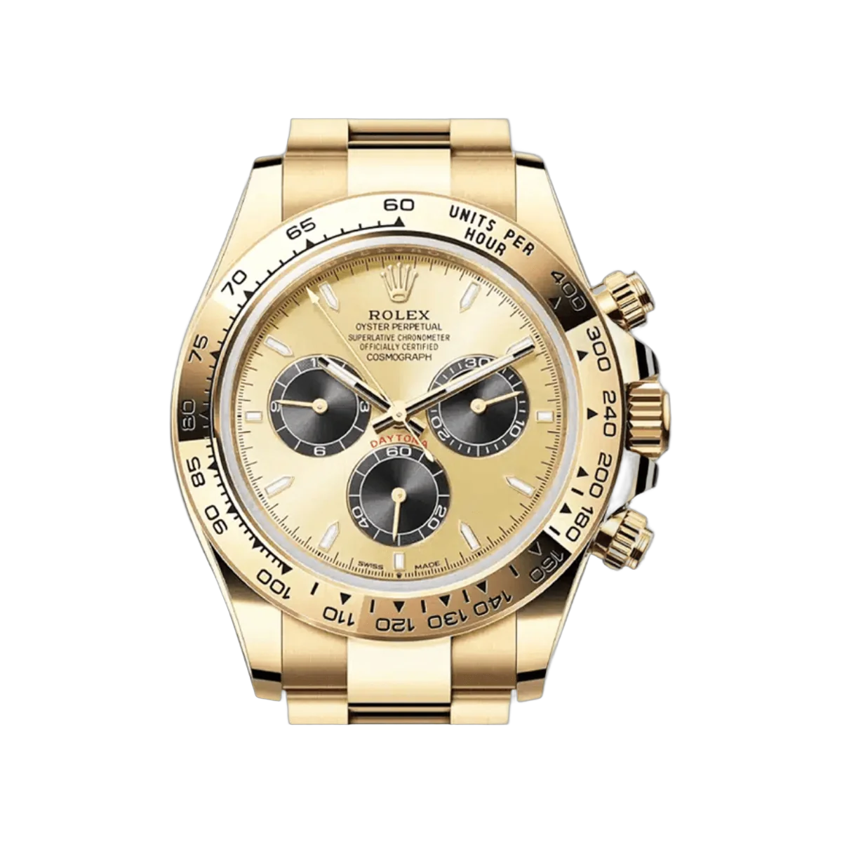 Rolex Cosmograph Daytona 126508-0006 Yellow Gold Oyster Bracelet Champagne Stick Dial
