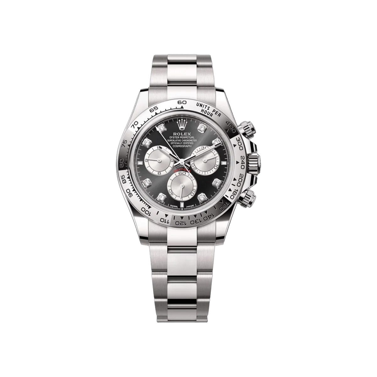 Rolex Cosmograph Daytona 126509-0002 18kt White Gold Black Diamond Dial