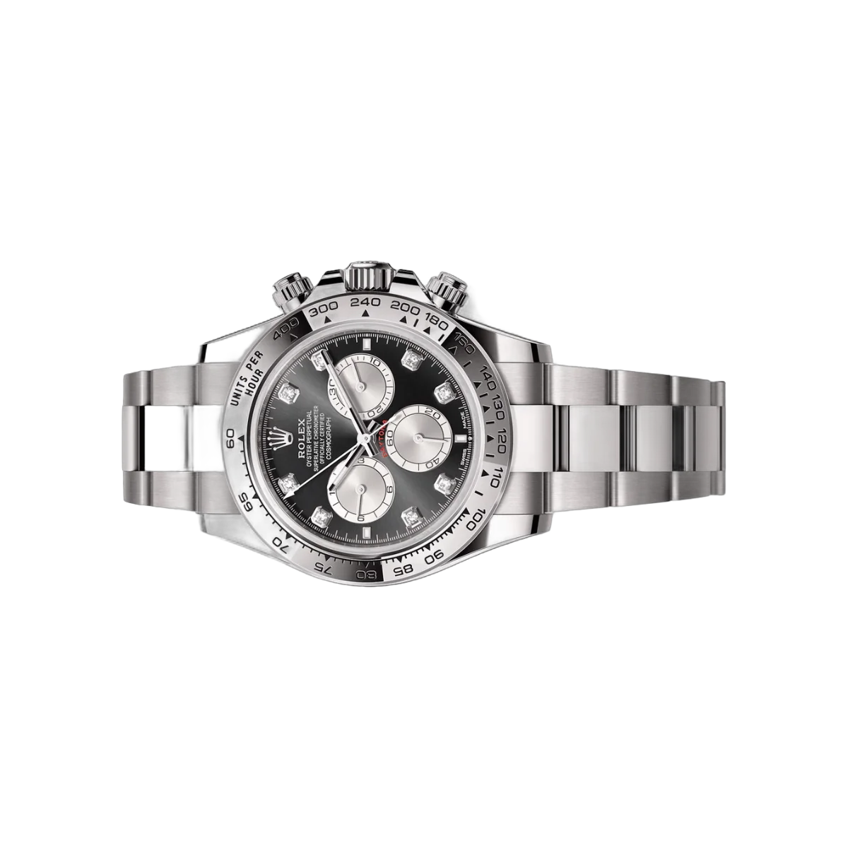 Rolex Cosmograph Daytona 126509-0002 18kt White Gold Black Diamond Dial