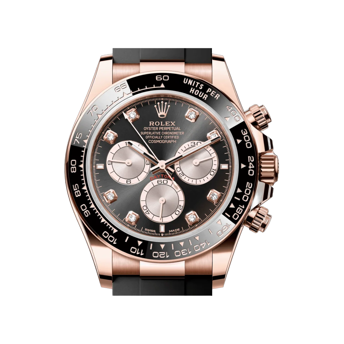 Rolex Cosmograph Daytona 126515LN-0004 Rose Gold Black Rubber And Black Diamond Dial