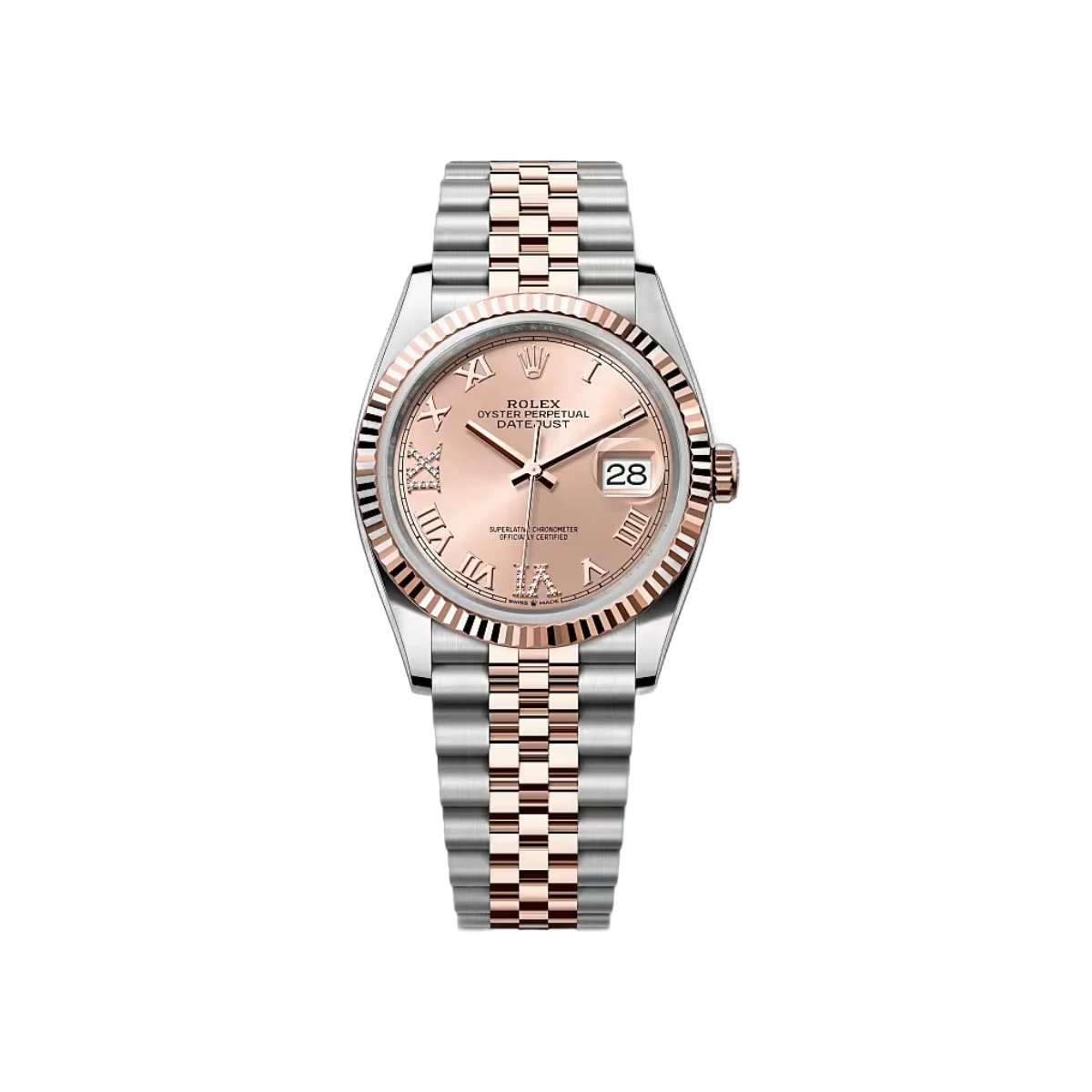 Rolex Datejust 126231-0027 Oystersteel-Everose Gold Rosafarbenes Zifferblatt 36mm Damenuhr