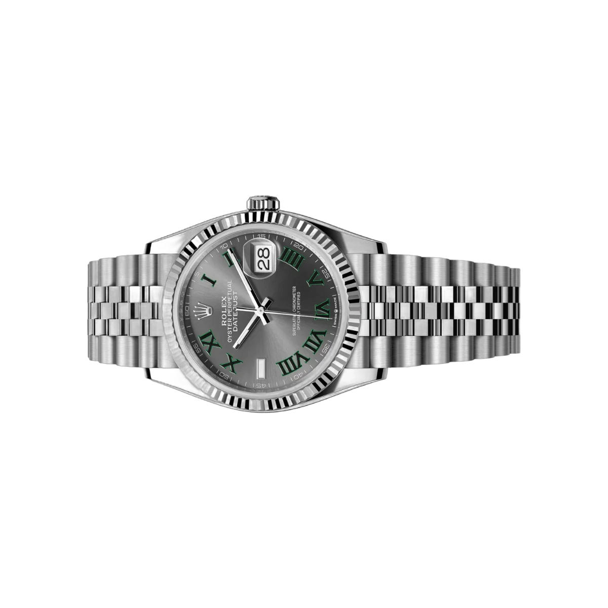 劳力士 Datejust 126234-0045 蚝式钢白金灰色表盘 36 毫米中性手表