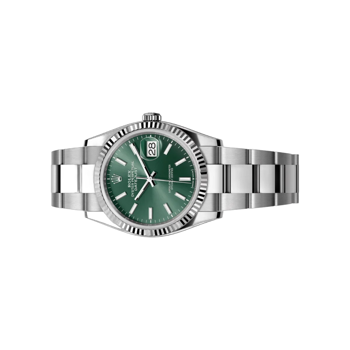 Rolex Datejust 126234-0052 Oystersteel White Gold Mint Green Dial 36mm Women’s Watch