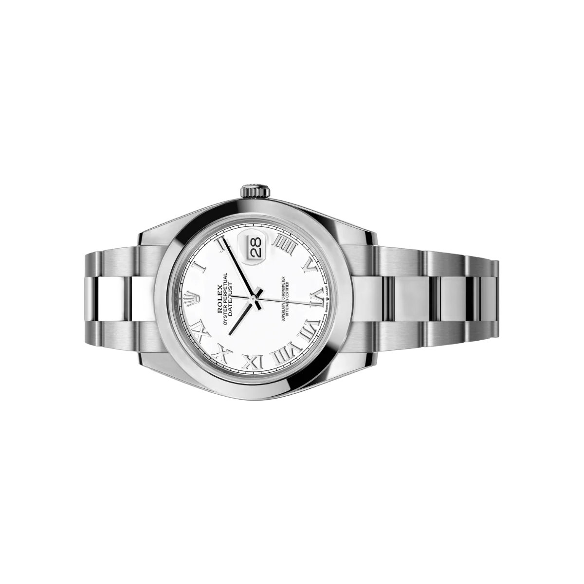 Rolex Datejust 126300-0015 Oyster Perpetual 41mm Roman Numerals White Dial Mens Watch