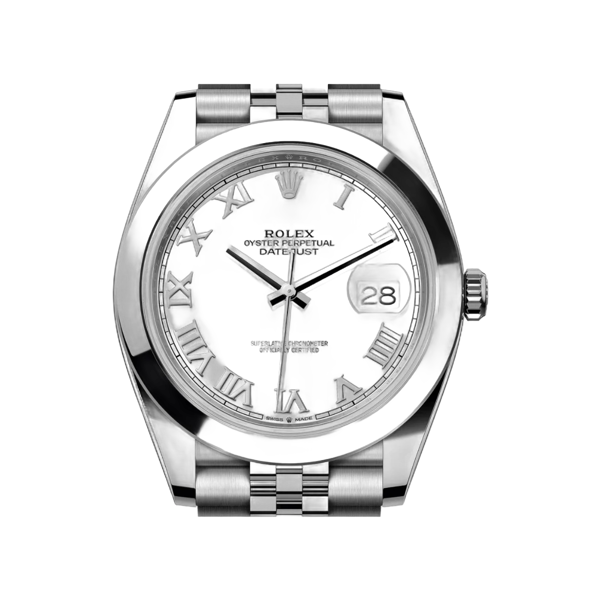 Rolex Datejust 126300-0016 Oyster Perpetual Roman Numerals 41mm White Dial Mens Watch