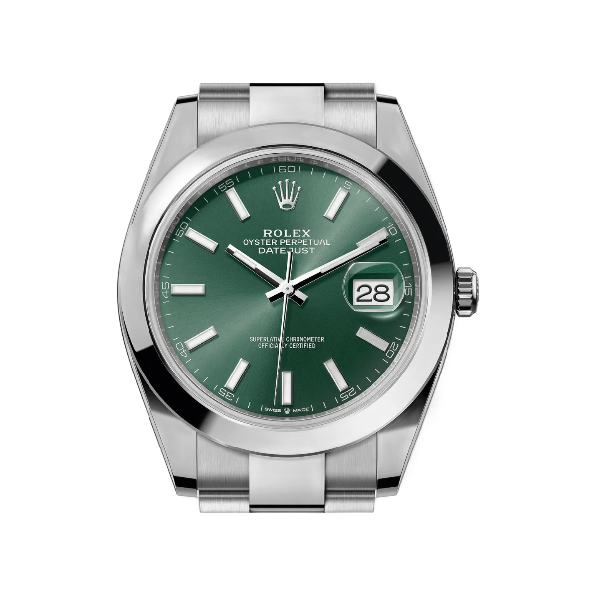 Rolex Datejust 126300-0019 Oyster Perpetual 41 mm mintgrünes Zifferblatt Herrenuhr