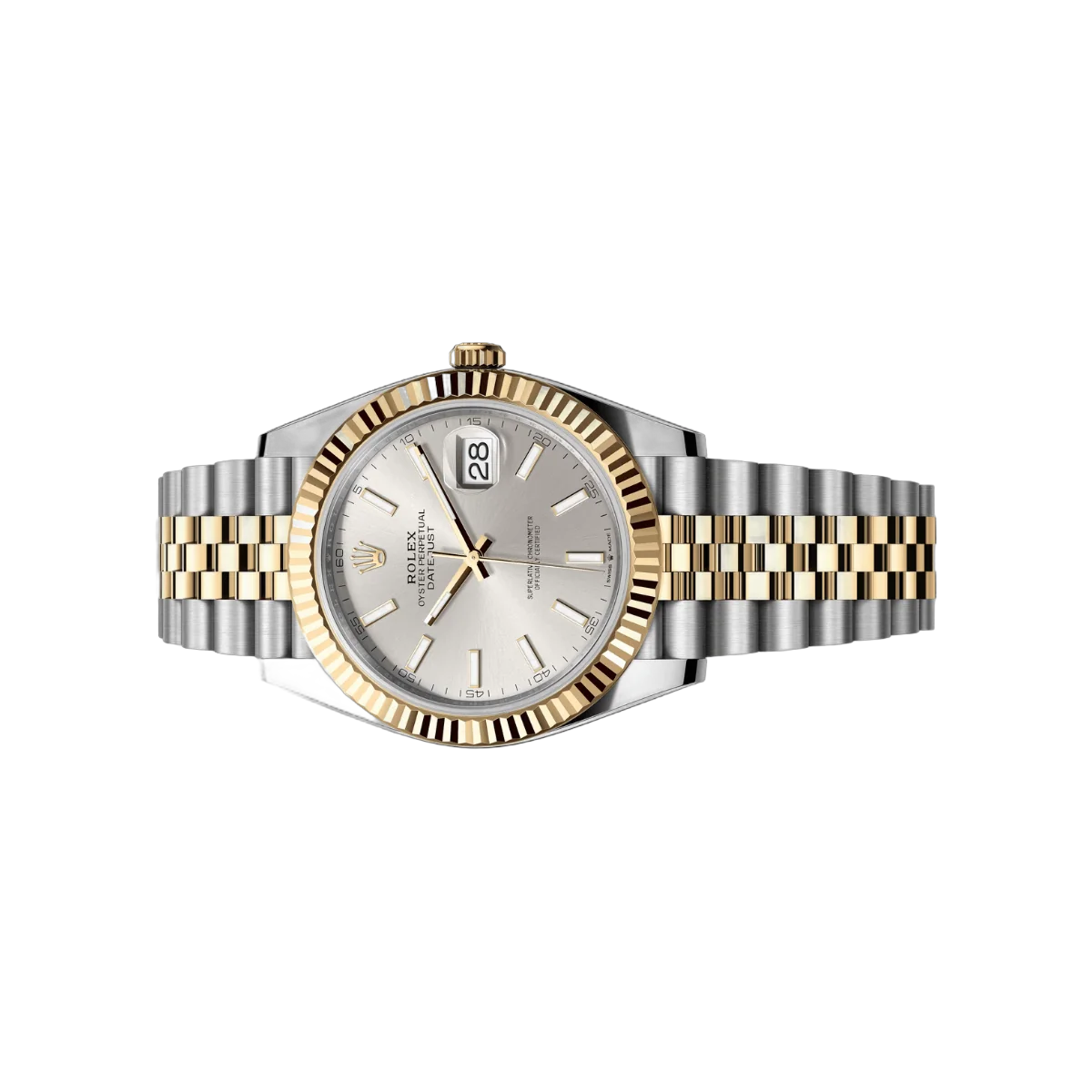 Rolex Datejust 126333-0002 Oystersteel 18kt Yellow Gold 41mm Silver Dial Mens Watch- – additional product photo 2