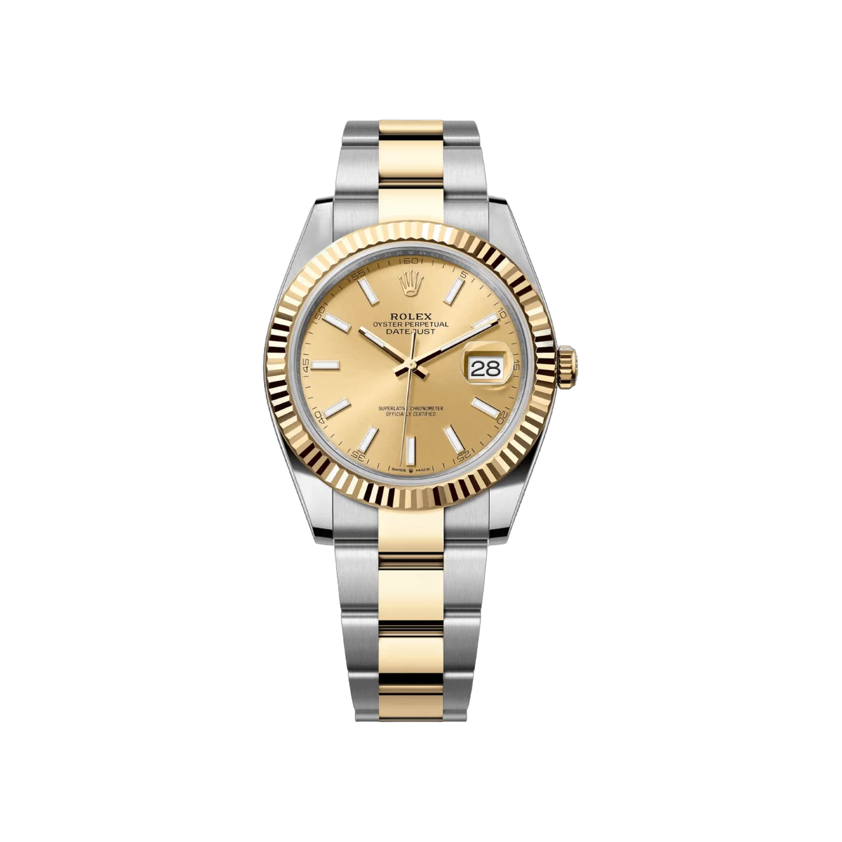 Rolex Datejust 126333-0009 Oystersteel 18kt Gelbgold 41mm Champagne Zifferblatt Herrenuhr