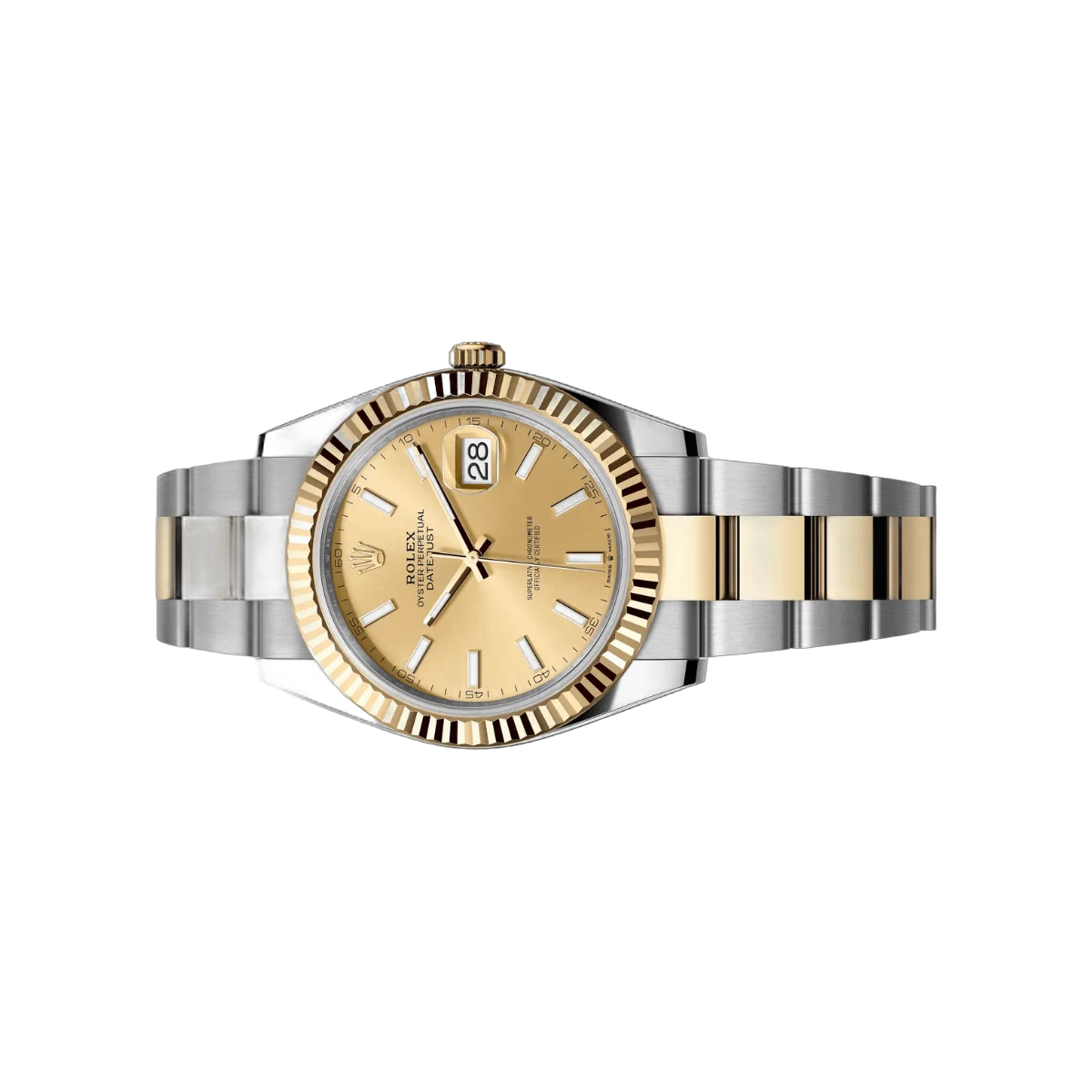 Rolex Datejust 126333-0009 Oystersteel 18kt Gelbgold 41mm Champagne Zifferblatt Herrenuhr
