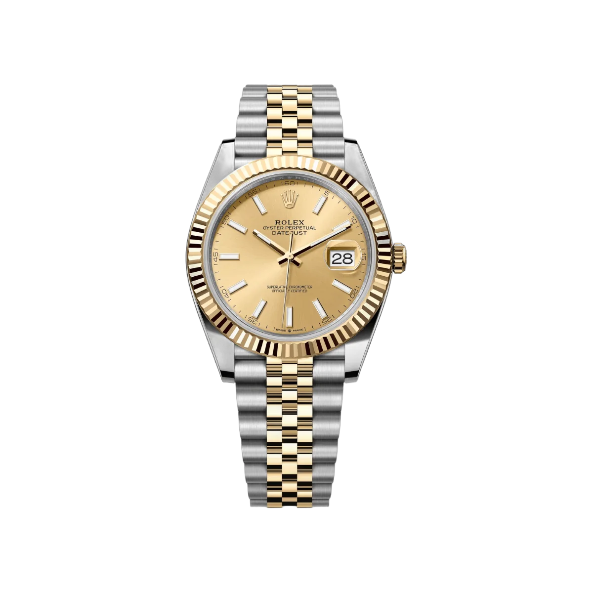 Rolex Datejust 126333-0010 Oystersteel 18kt Gelbgold 41mm Champagnerfarbenes Zifferblatt Herrenuhr
