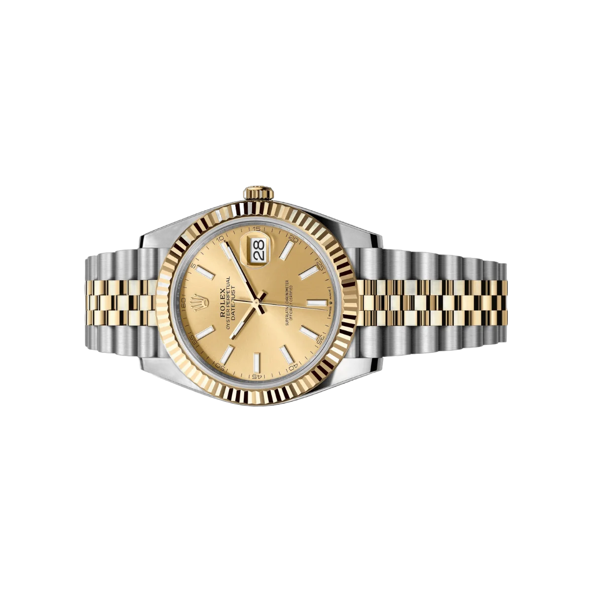 Rolex Datejust 126333-0010 Oystersteel 18kt Gelbgold 41mm Champagnerfarbenes Zifferblatt Herrenuhr