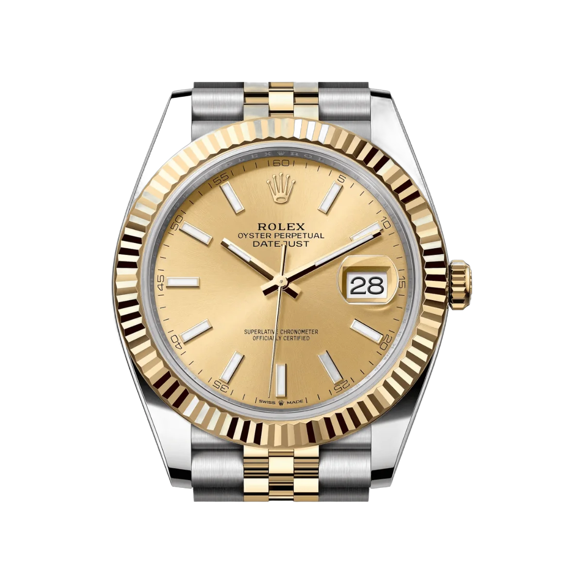 Rolex Datejust 126333-0010 Oystersteel 18kt Gelbgold 41mm Champagnerfarbenes Zifferblatt Herrenuhr