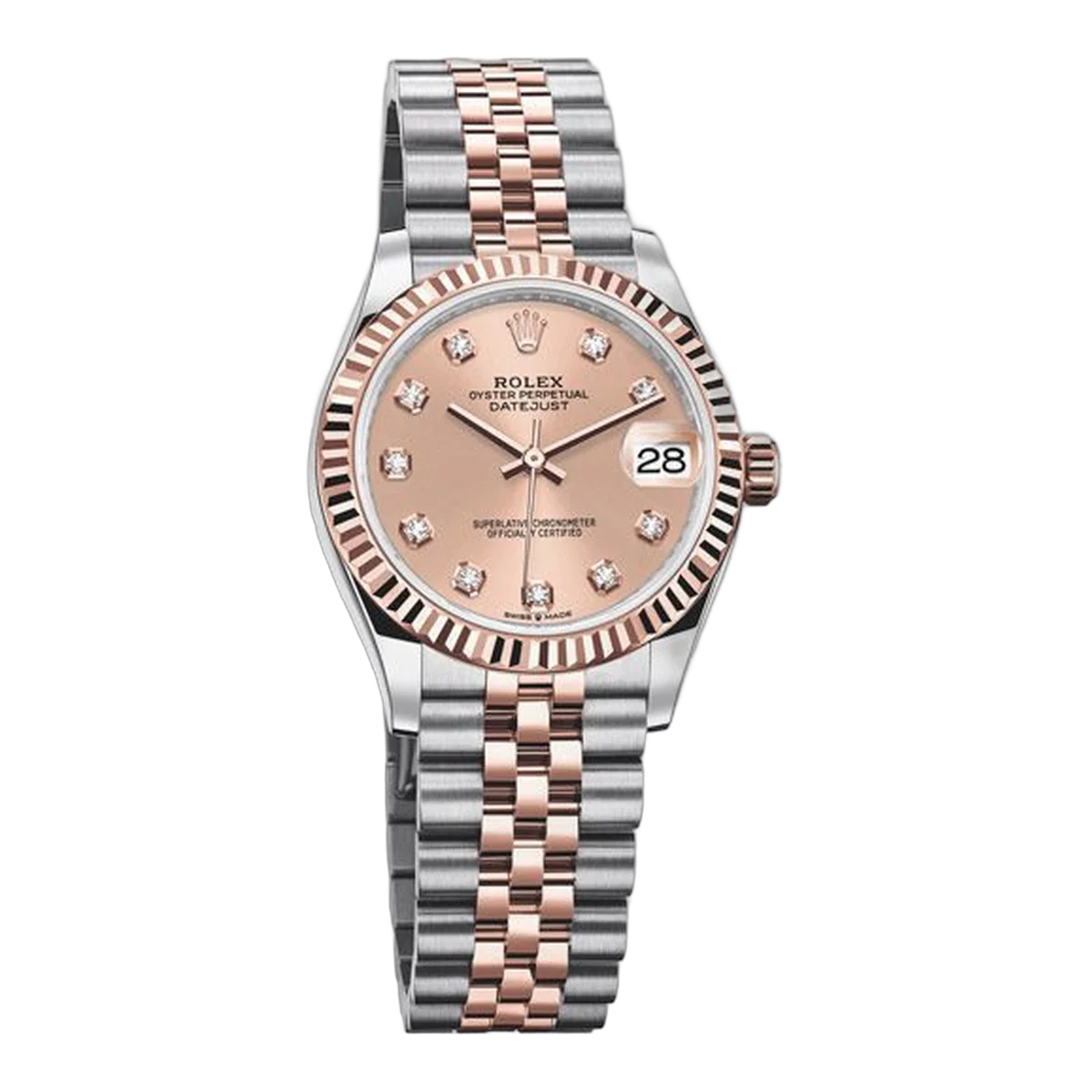 劳力士 Datejust 278271 Pkdj 凹槽表圈 31 毫米粉红钻石表盘