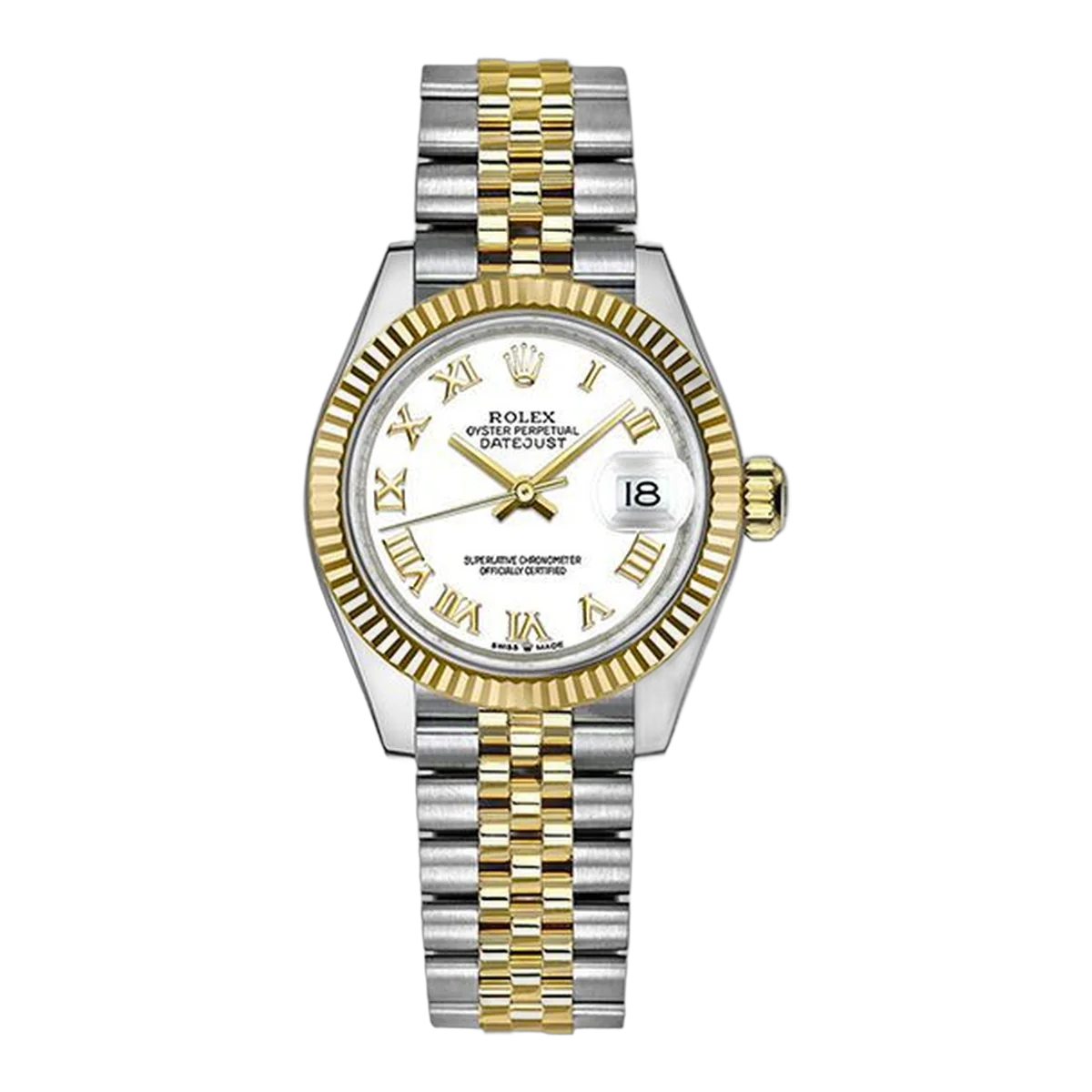 Rolex Datejust 278273 Whrj White Roman Dial Oyster Perpetual 31Mm Stainless Steel And 18Kt Yellow Gold Ladies Watch