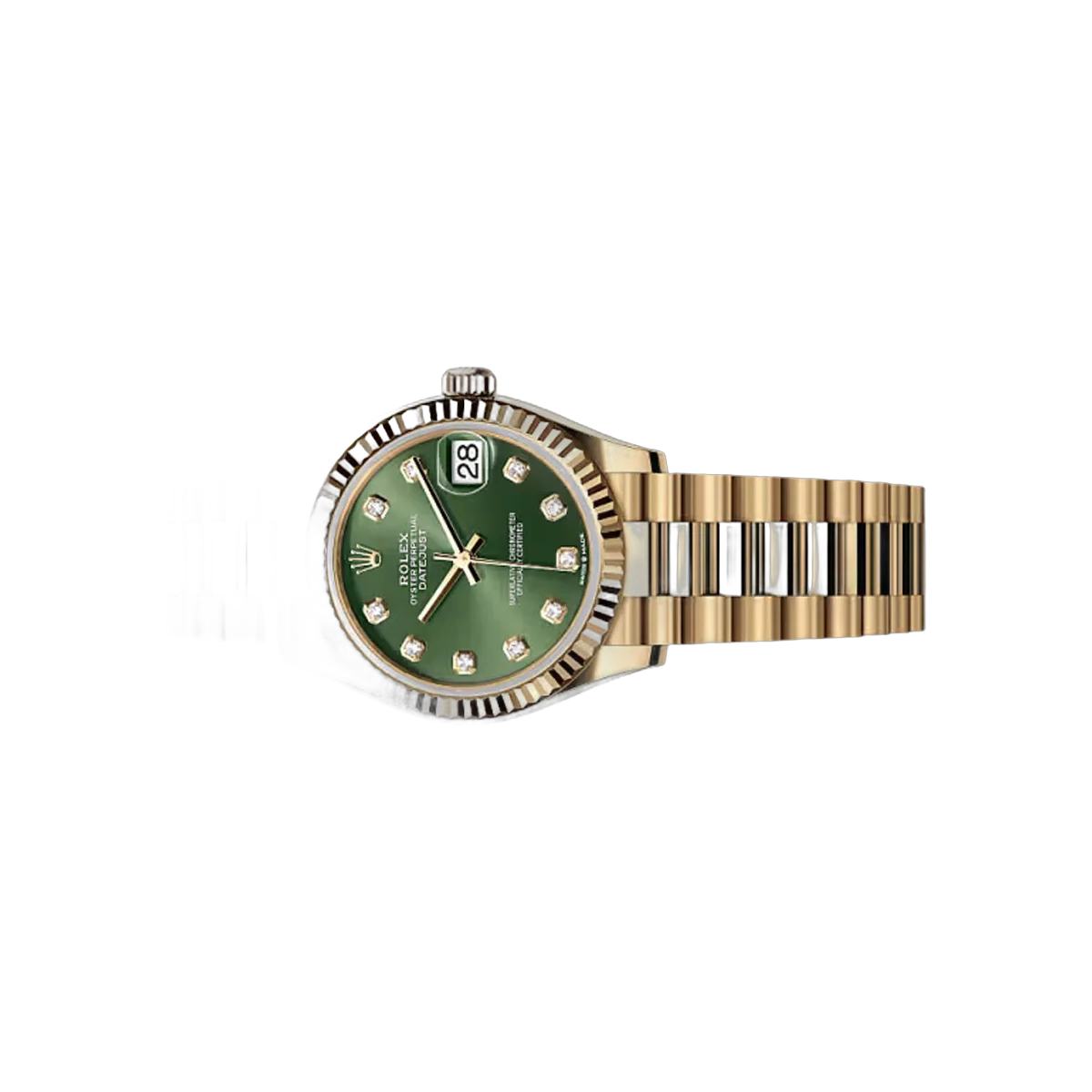 劳力士 Datejust 278278-0011 黄金 31 毫米橄榄绿钻石表盘女士手表