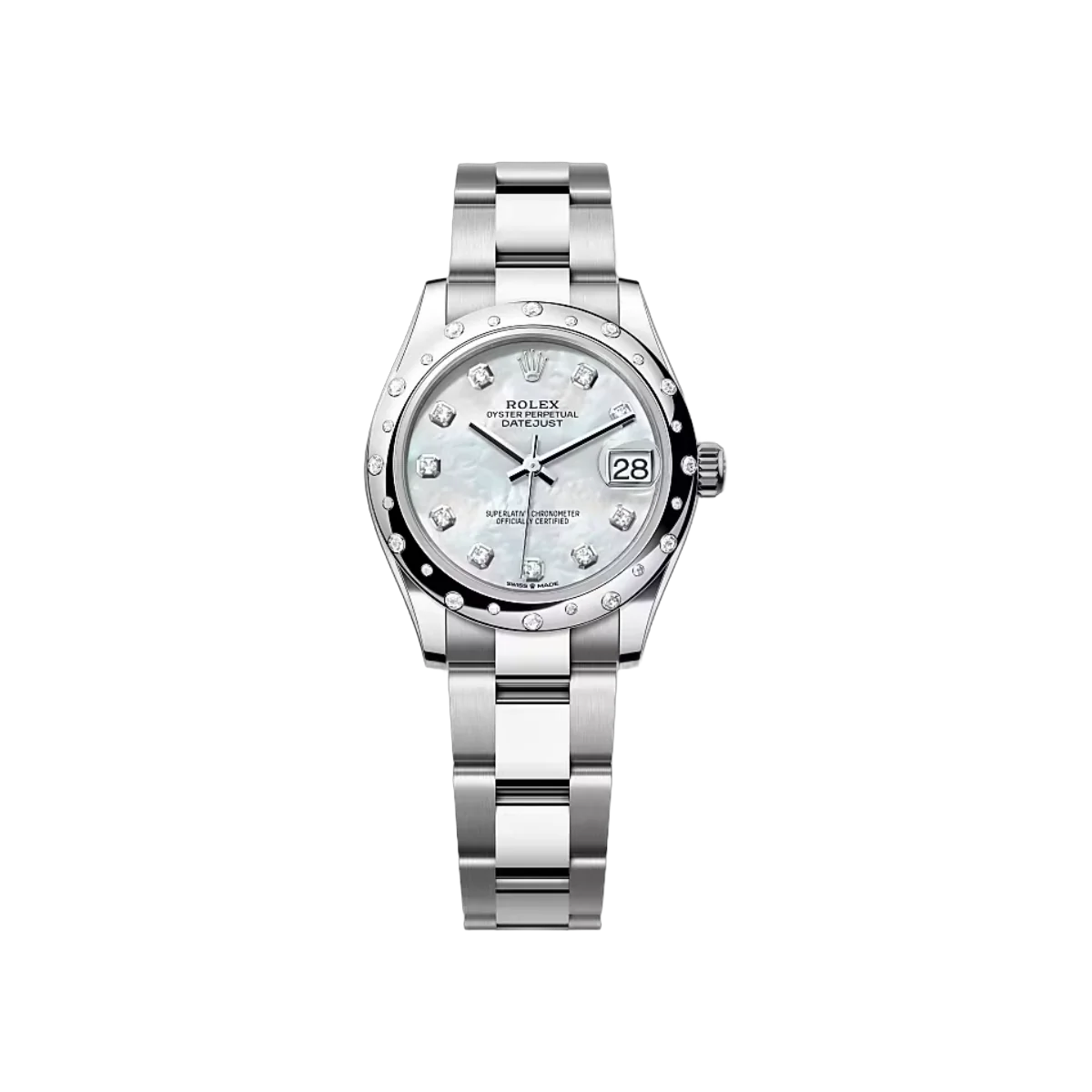 Rolex Datejust 278344RBR-0005 Oystersteel-White Gold MOP Dial 31mm Women’s Watch