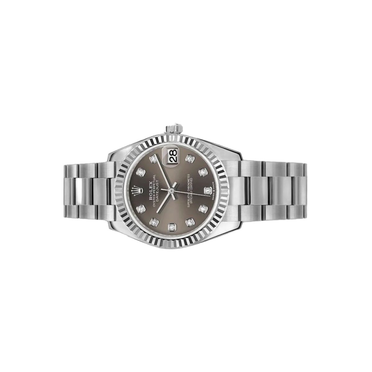 Rolex Datejust 31 M278274-0007 Oystersteel und Weißgold Graues Zifferblatt