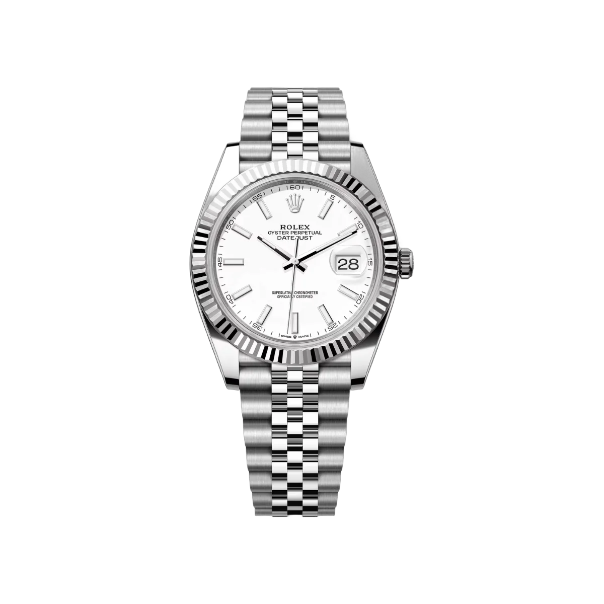 Rolex Datejust 41 Oyster Perpetual 126334-0010 White Gold 41mm White Index Dial Men's Watch