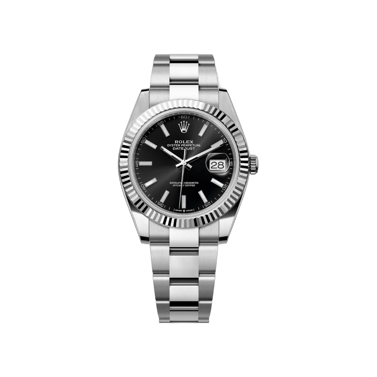 劳力士 Datejust 41 蚝式恒动 126334-0017 白金 41 毫米黑色索引表盘男士手表