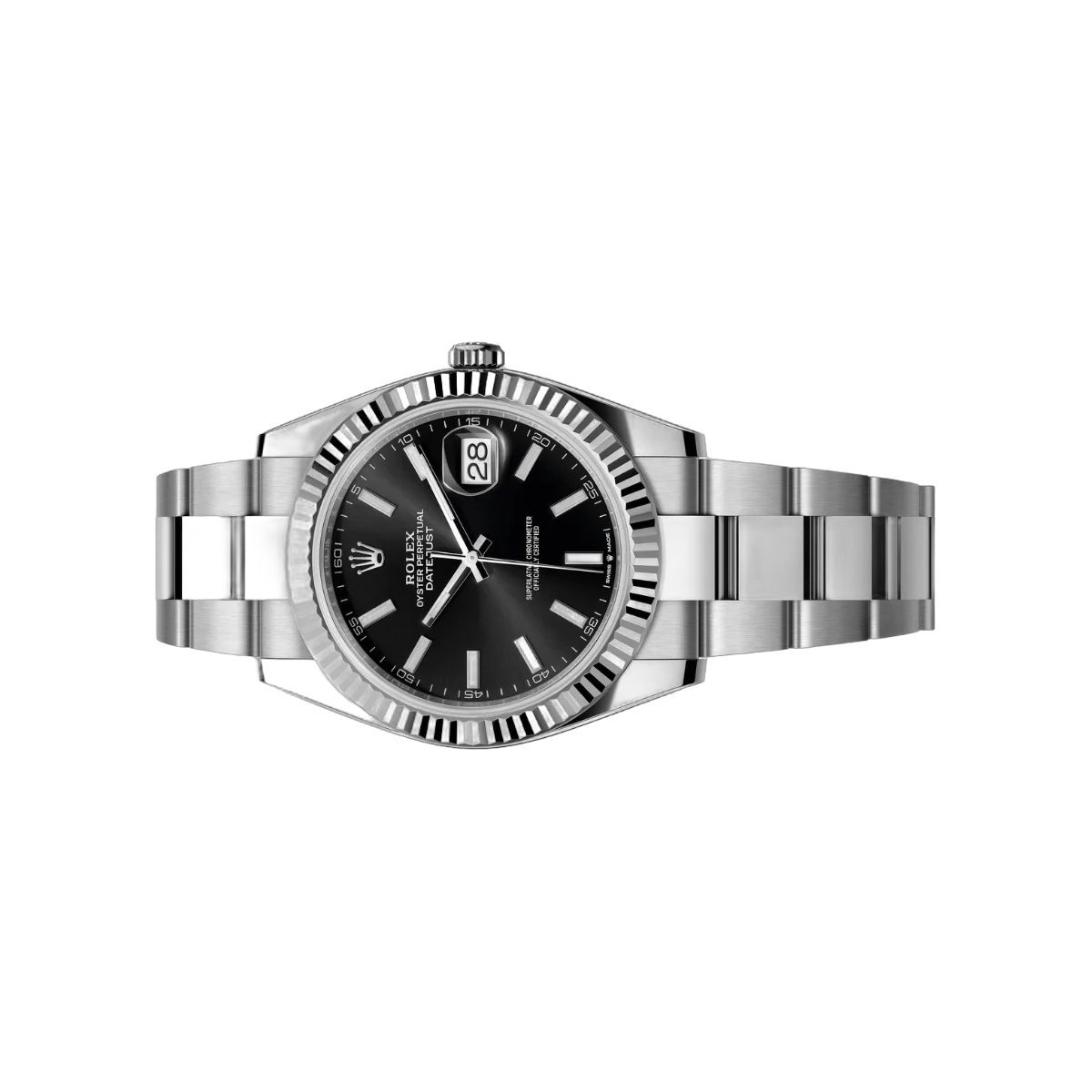 劳力士 Datejust 41 蚝式恒动 126334-0017 白金 41 毫米黑色索引表盘男士手表