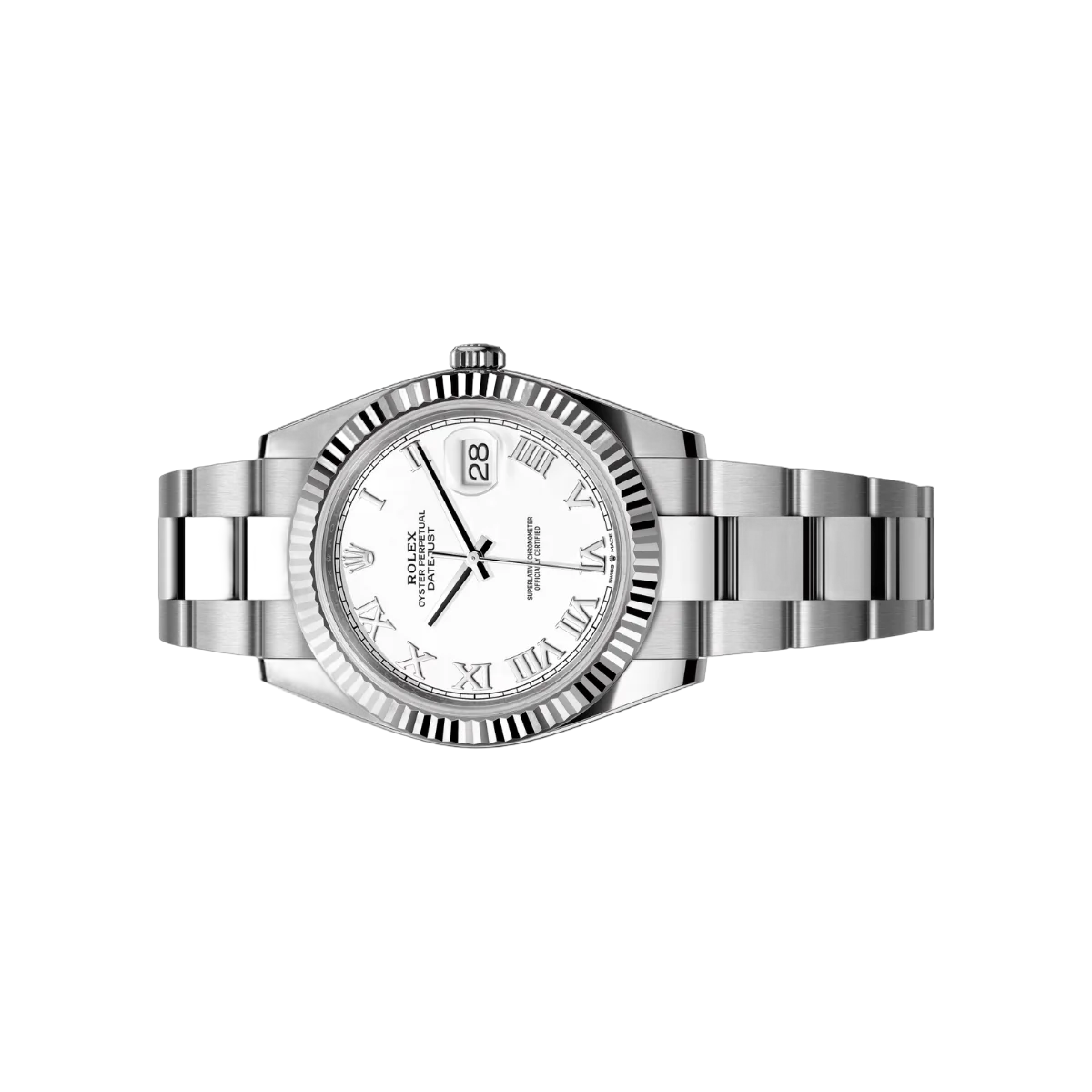 劳力士 Datejust 41 蚝式恒动 126334-0023 白金罗马数字 41 毫米白色表盘男式手表
