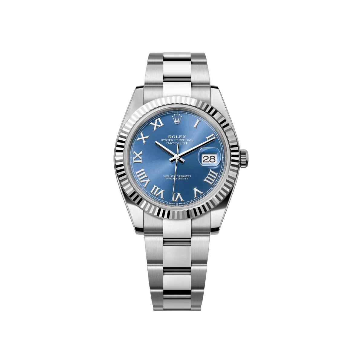 劳力士 Datejust 41 蚝式恒动 126334-0025 白金 41 毫米蓝色表盘罗马数字男士手表