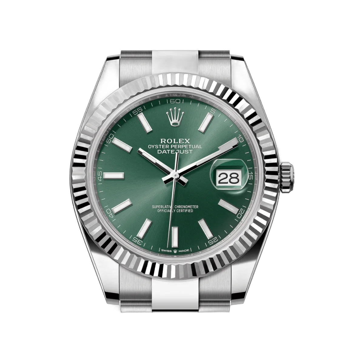 Rolex Datejust 41 Oyster Perpetual 126334-0027 Herrenuhr, Weißgold, 41 mm, Mintgrünes Zifferblatt