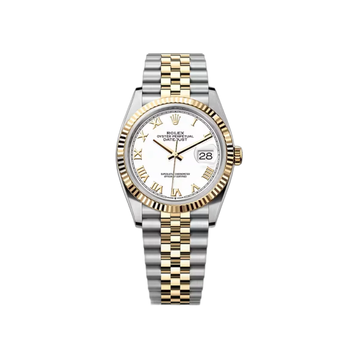 Rolex Datejust Automatic 126233-0029 Yellow Gold White Dial 36mm Women’s Watch