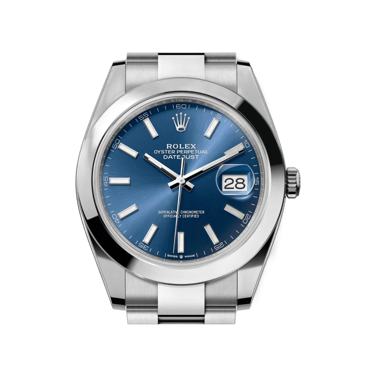 Rolex Datejust m126300-0001 Oyster Perpetual Herrenuhr, Edelstahl, 41 mm, blaues Zifferblatt