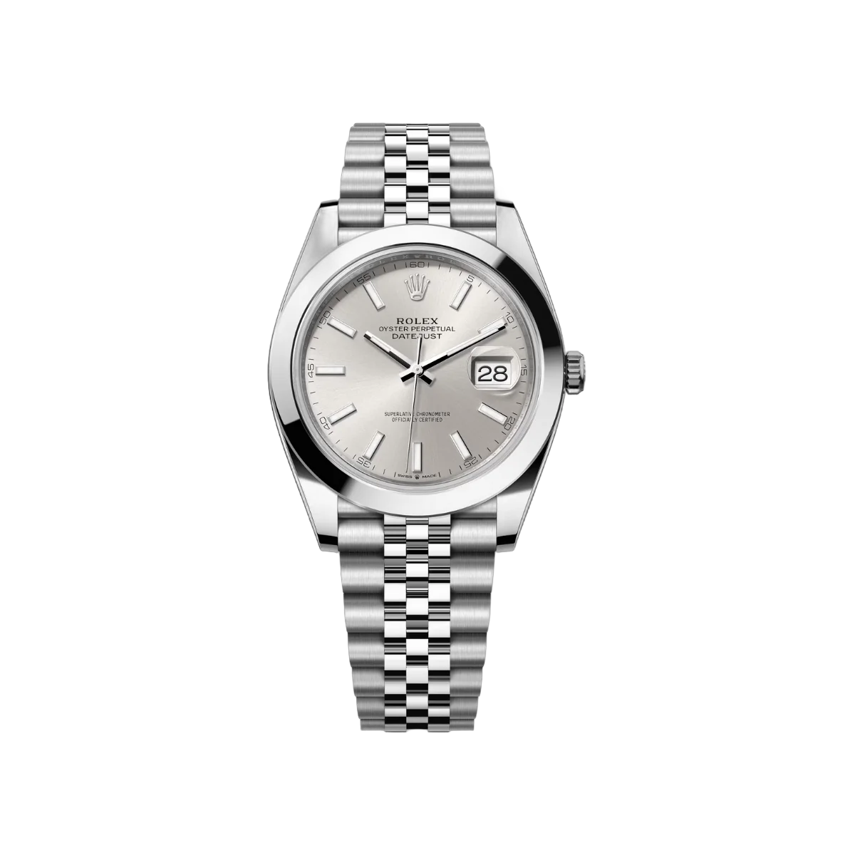 Rolex Datejust m126300-0004 Oyster Perpetual 41Mm ساعة رجالية بمينا فضية