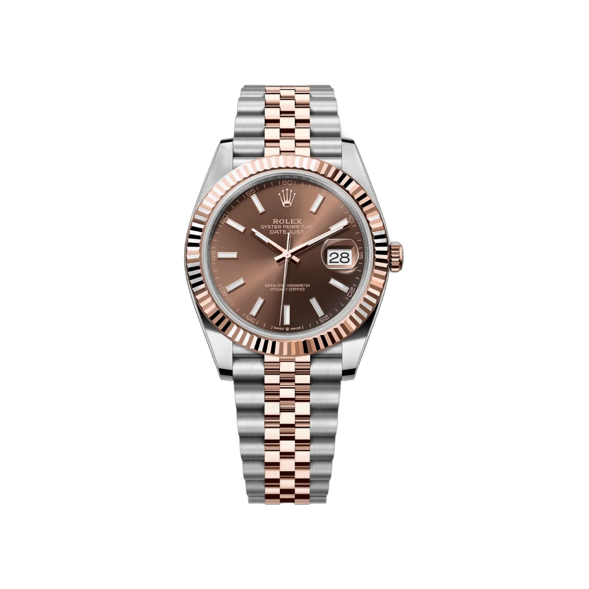劳力士 Datejust m126331-0002 蚝式恒动 18K 永恒玫瑰金 41 毫米巧克力色表盘男士手表