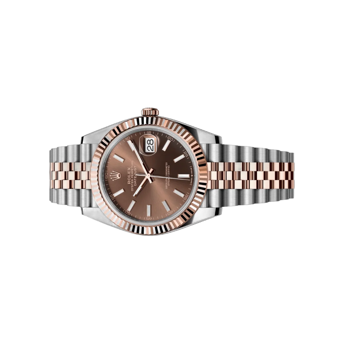 劳力士 Datejust m126331-0002 蚝式恒动 18K 永恒玫瑰金 41 毫米巧克力色表盘男士手表