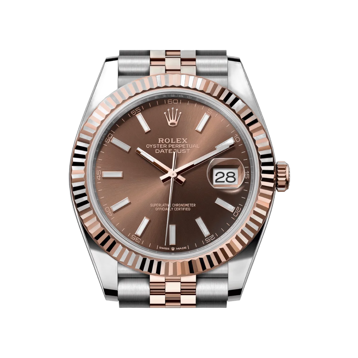 劳力士 Datejust m126331-0002 蚝式恒动 18K 永恒玫瑰金 41 毫米巧克力色表盘男士手表