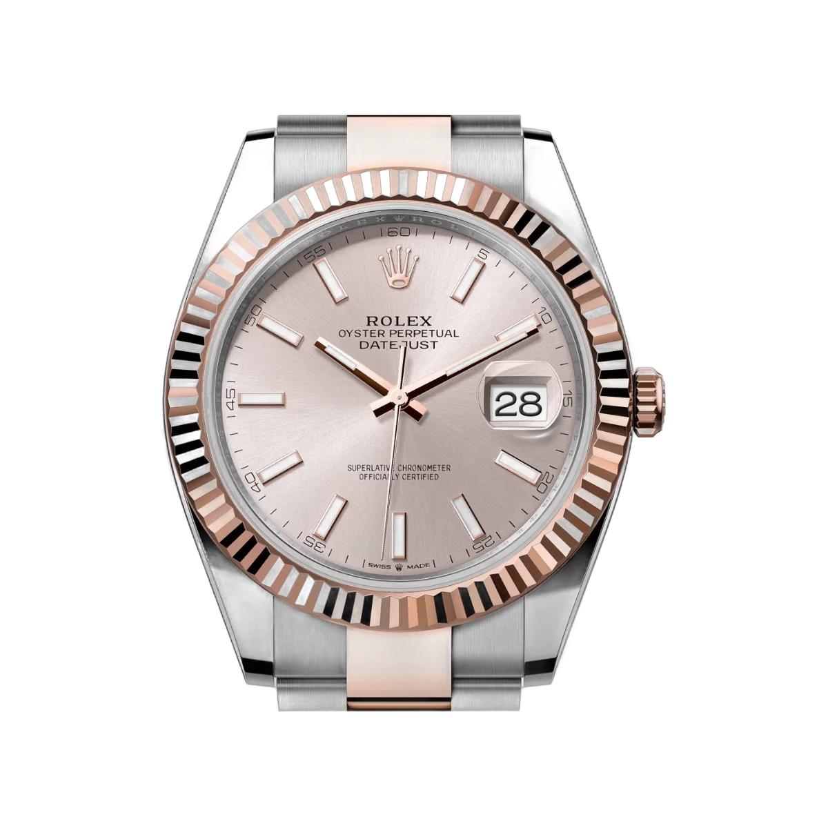 Rolex Datejust m126331-0009 Oyster Perpetual 18K Everose Gold 41Mm Sundust Dial Men’s Watch