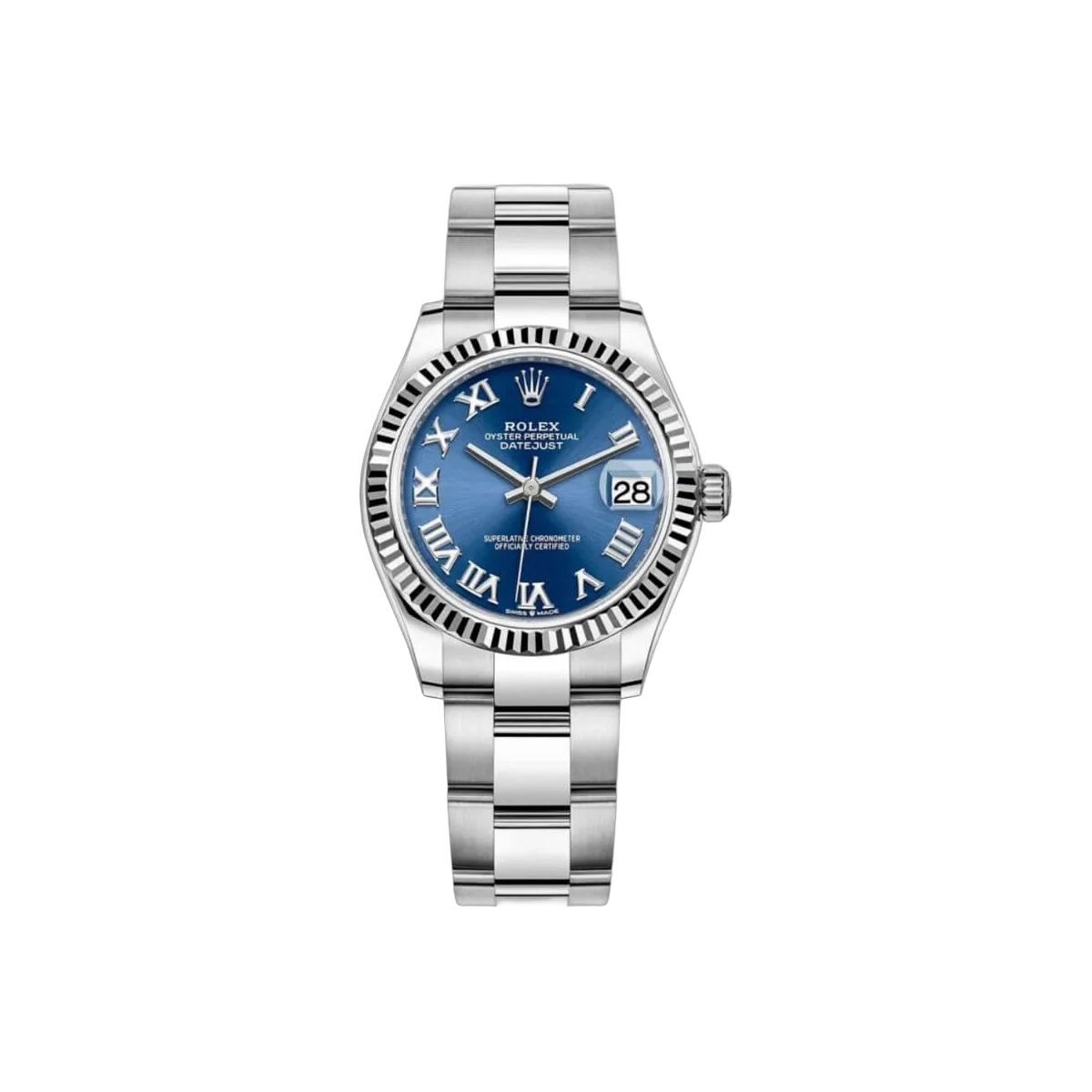 رولكس ديت جست M278274-0033 31 مم أويستر ستيل مينا أزرق ذهب أبيض