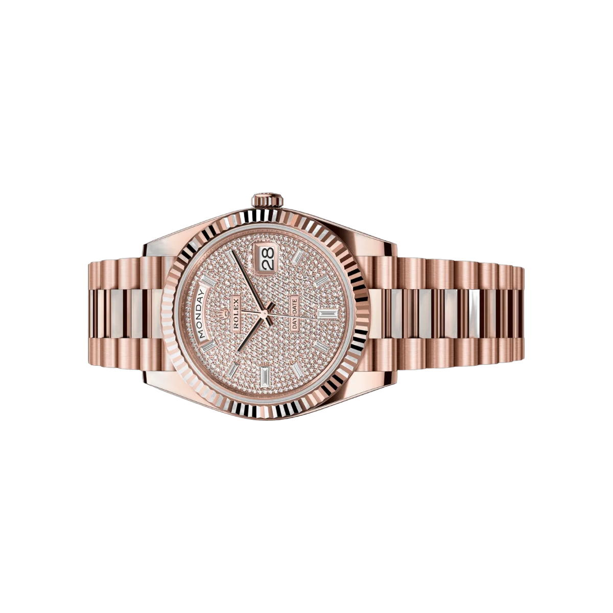 Rolex Day-Date 40 Oyster Perpetual 228235-0036 18ct Everose Gold Diamond Paved Dial 40mm Mens Watch
