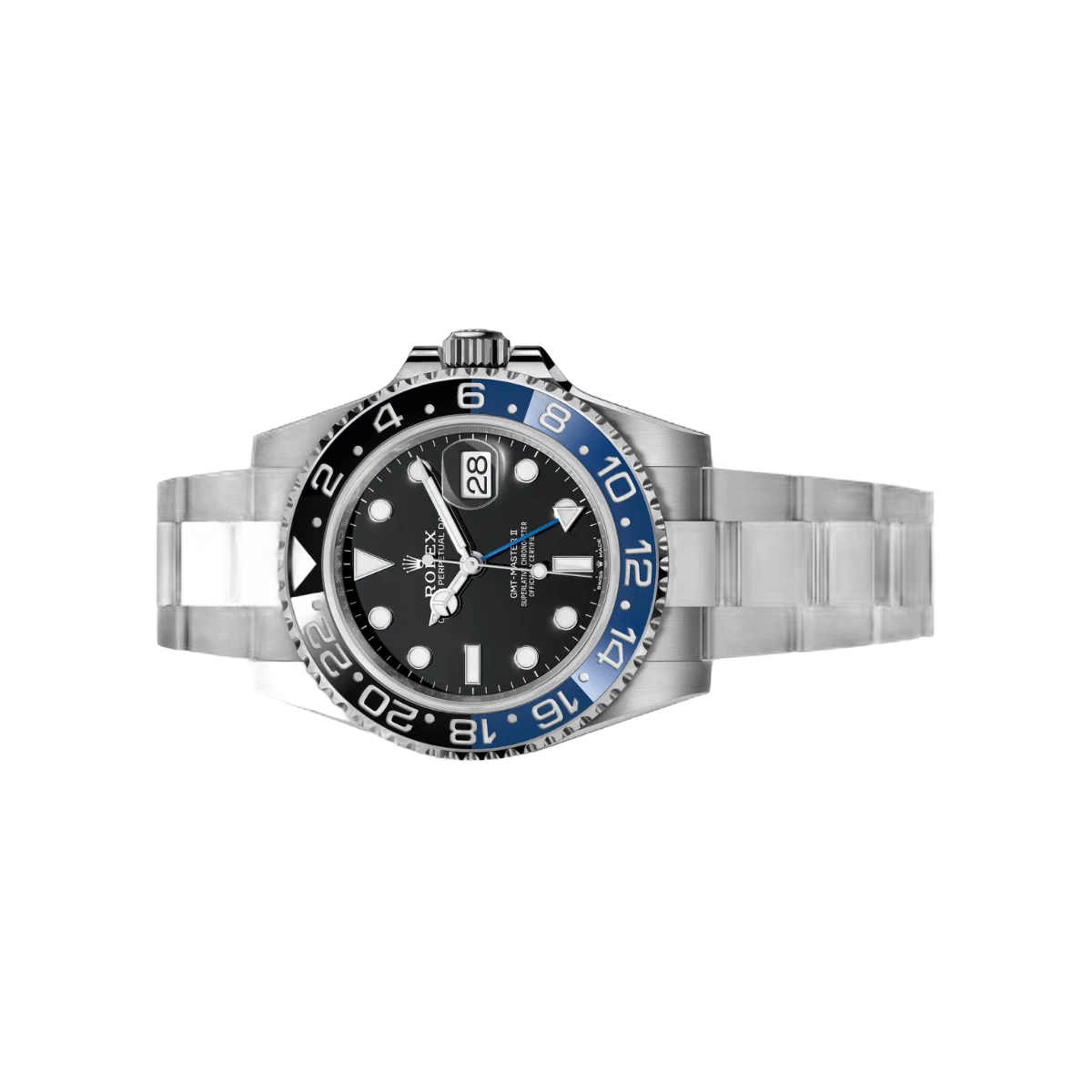 Rolex GMT-Master II Batman 126710BLNR-0003 Oystersteel Schwarze und blaue Keramiklünette 40mm Schwarzes Zifferblatt