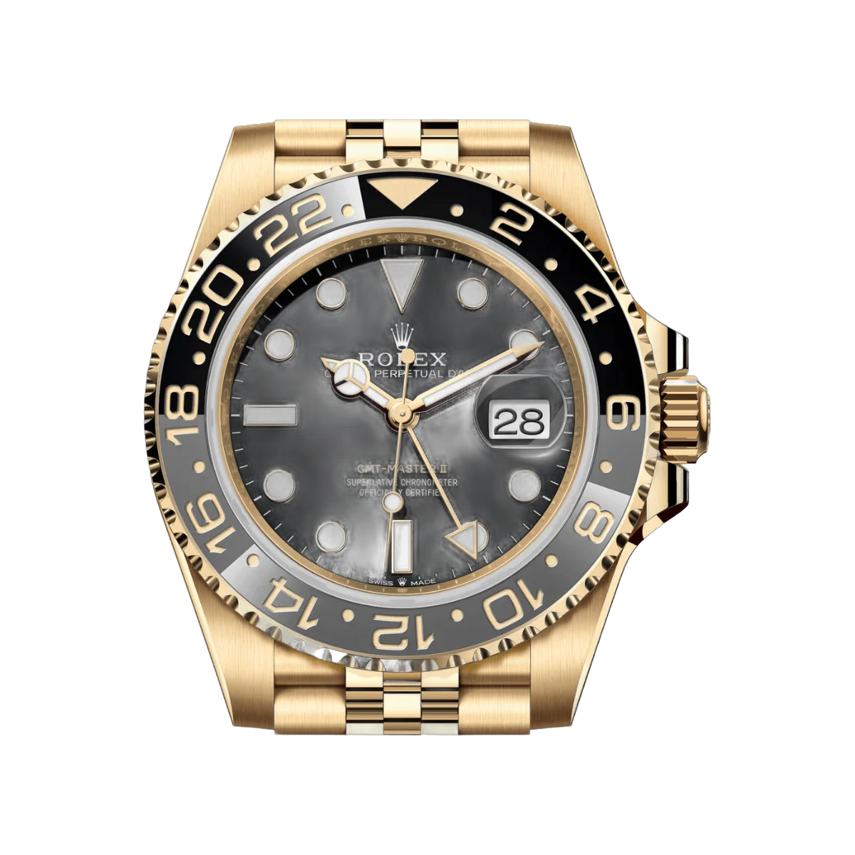 Rolex GMT Master II Oyester Perpetual 126718GRNR-0001 18ct Yellow Gold Black Dial