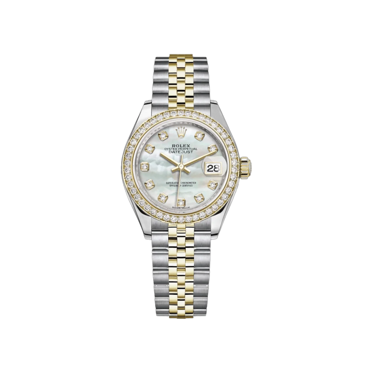 Rolex Lady Datejust M279383RBR-0019 Oystersteel Yellow Gold 28mm MOP Dial Womens Watch