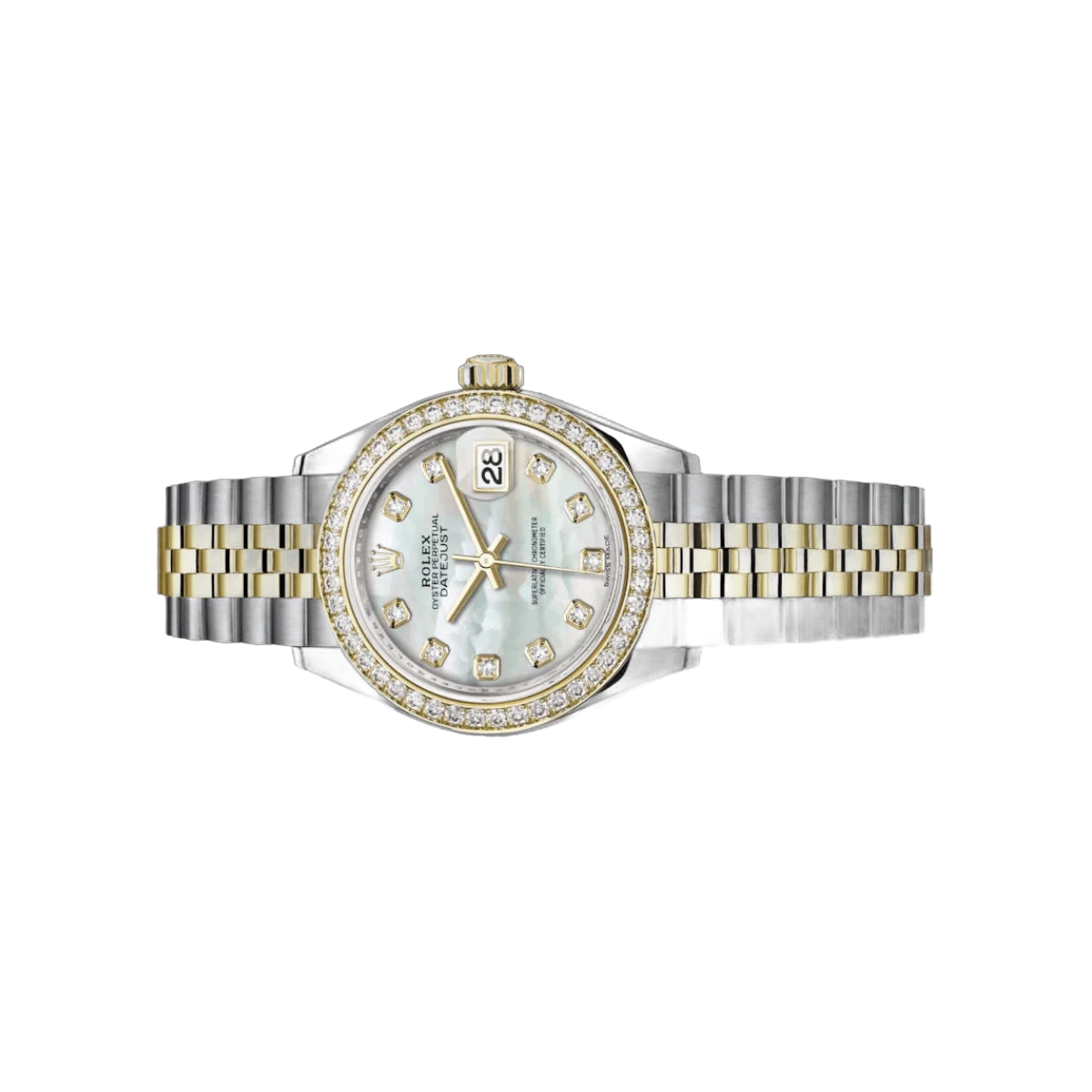 Rolex Lady Datejust M279383RBR-0019 Oystersteel Yellow Gold 28mm MOP Dial Womens Watch